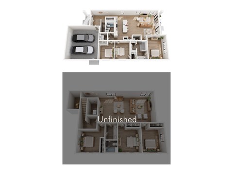 Floor plan for 3 beds, 2 baths, 1638 sqft